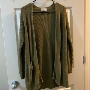 Green sweater cardigan